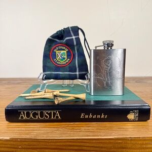 Golf Lover’s Bundle – St Andrews Flask, Augusta Book + Vintage Tees